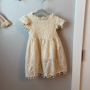 2Bunnies Cream Lace 2T dress
